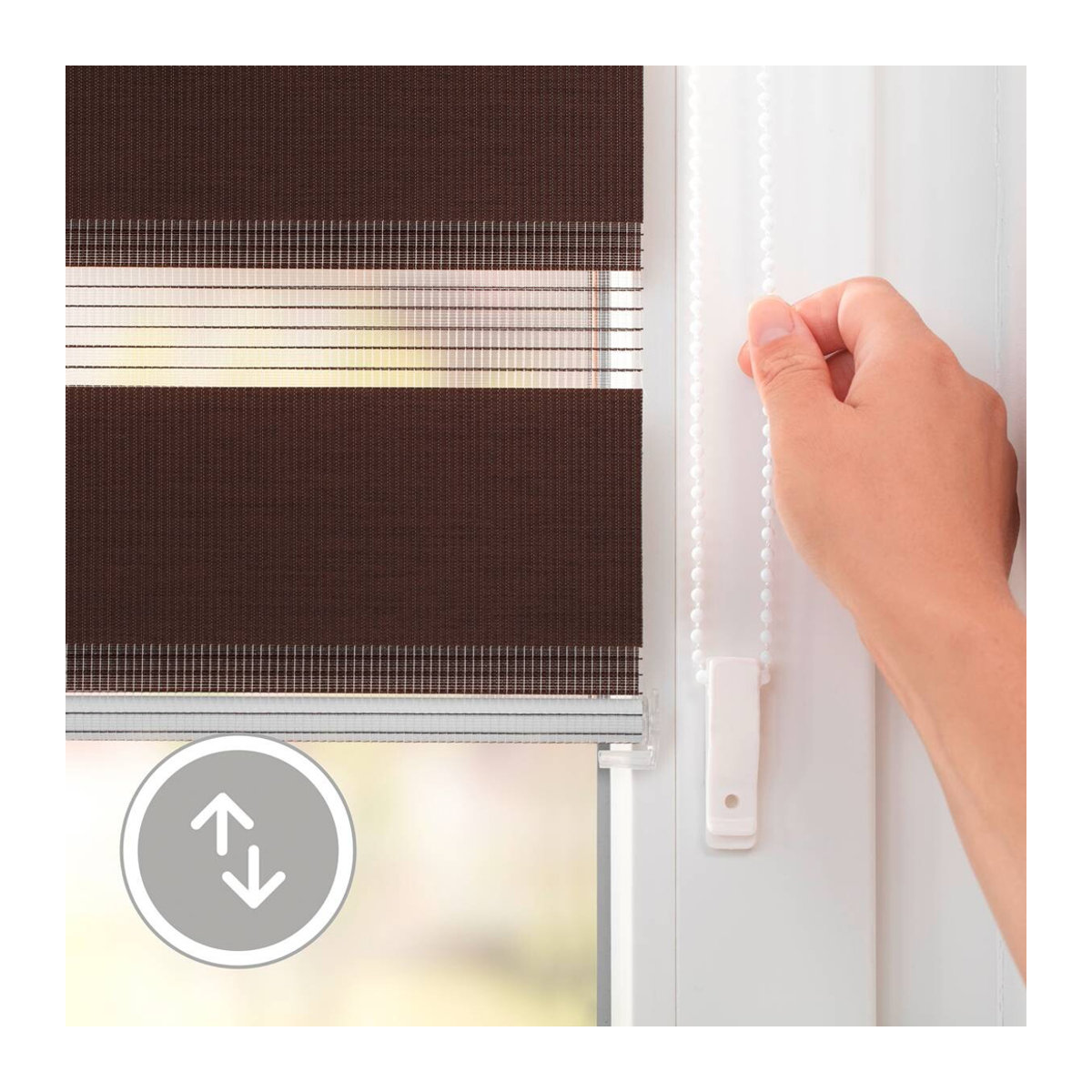 Lichtblick Duo Rollo Klemmfix ohne Bohren Dunkelbraun B: 110 cm, H: 150 cm - Bild 5