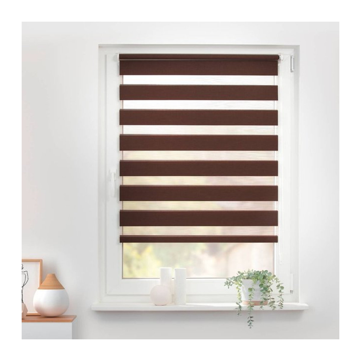 Lichtblick Duo Rollo Klemmfix ohne Bohren Dunkelbraun B: 90 cm, H: 150 cm - Bild 5