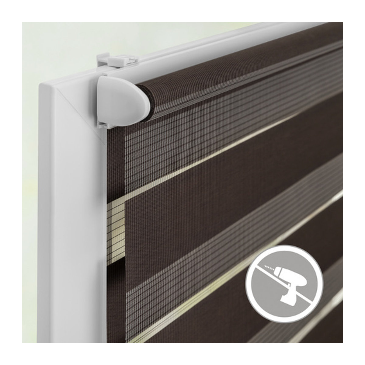 Lichtblick Duo Rollo Klemmfix ohne Bohren Dunkelbraun B: 90 cm x H: 220 cm - Bild 6