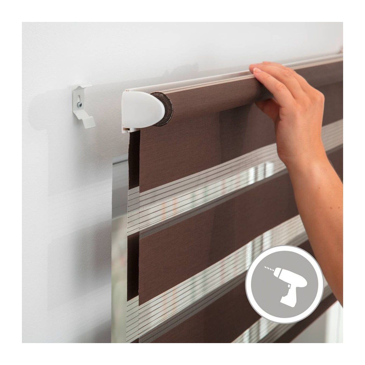 LICHTBLICK Duo Rollo Klemmfix ohne Bohren Dunkelbraun B/T: 45 x 150 cm - Bild 7