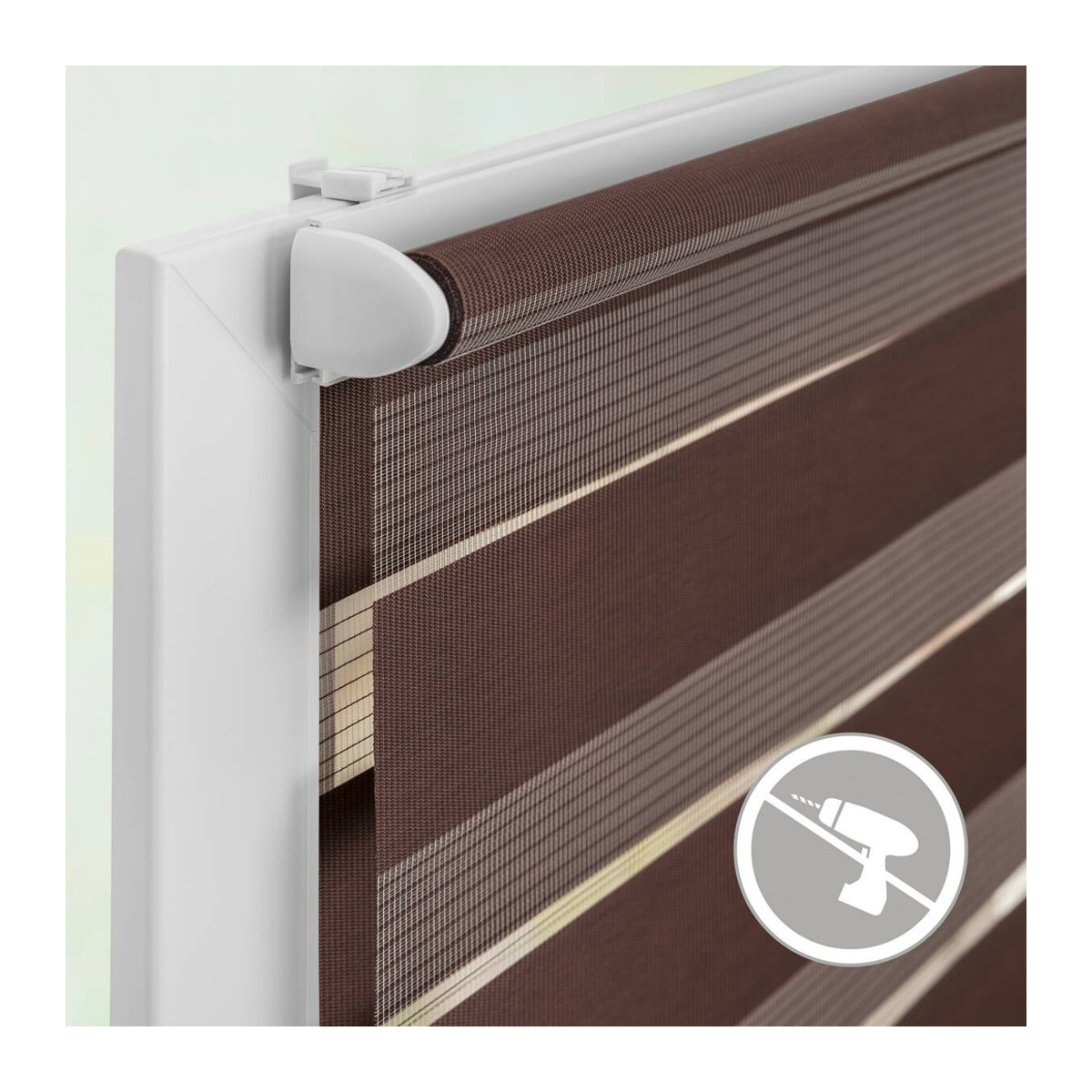 LICHTBLICK Duo Rollo Klemmfix ohne Bohren Dunkelbraun B/T: 45 x 150 cm - Bild 8