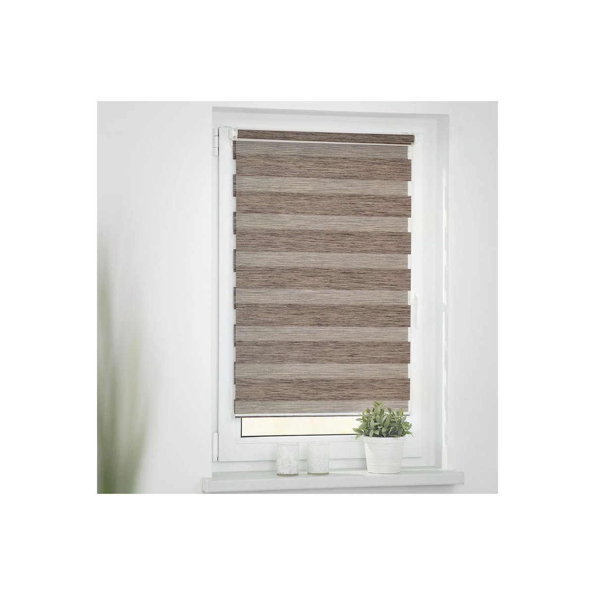 Lichtblick Duo Rollo Klemmfix ohne Bohren, hellbraun meliert, B: 60 cm, H: 150 cm - Bild 2