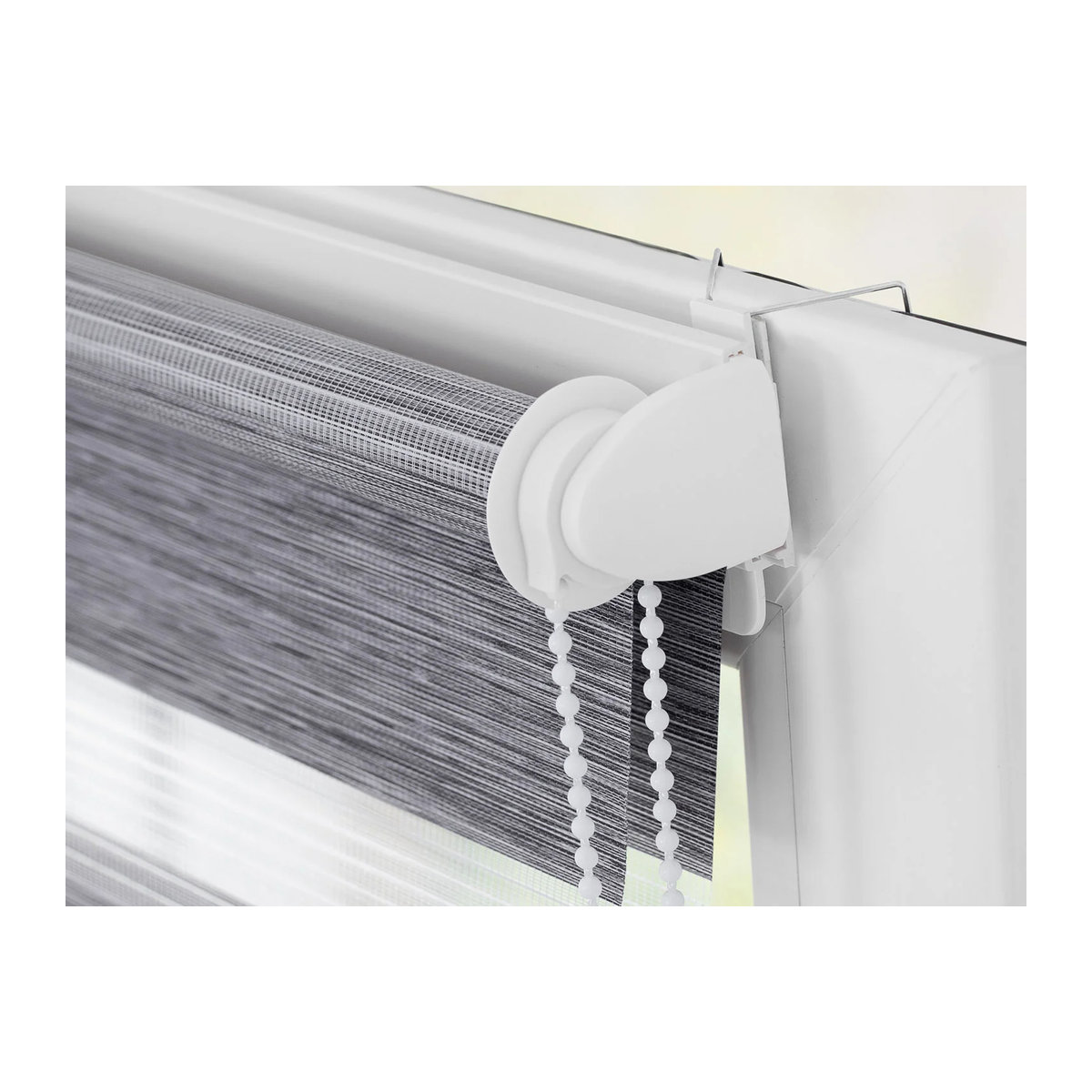 Lichtblick Duo Rollo Klemmfix ohne Bohren meliert Dunkelgrau B: 70 cm, H: 150 cm - Bild 3