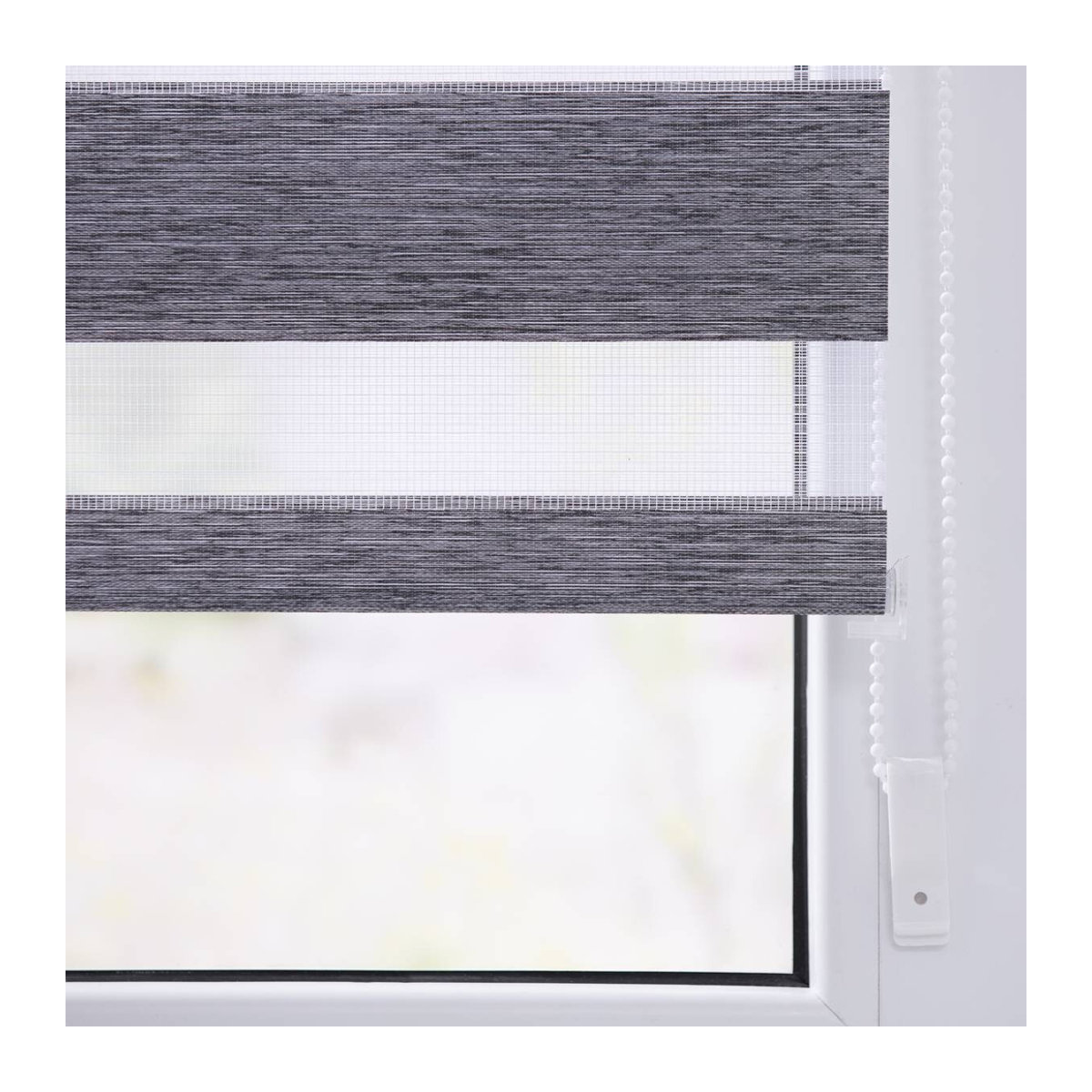 Lichtblick Duo Rollo Klemmfix ohne Bohren meliert Dunkelgrau B: 70 cm, H: 150 cm - Bild 5