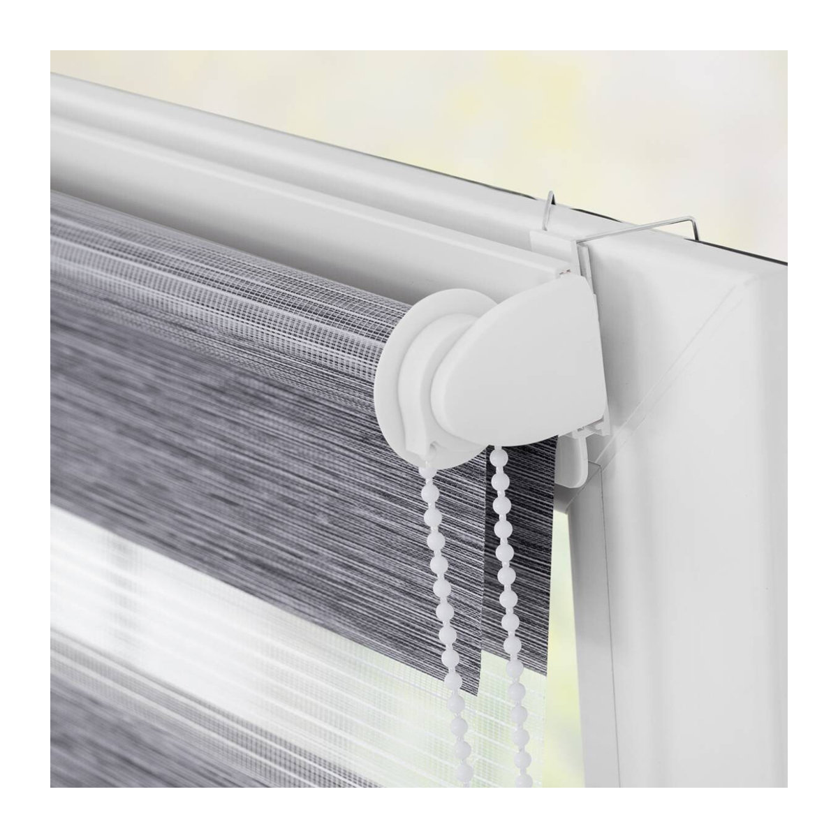 Lichtblick Duo Rollo Klemmfix ohne Bohren meliert Dunkelgrau B: 70 cm, H: 150 cm - Bild 6