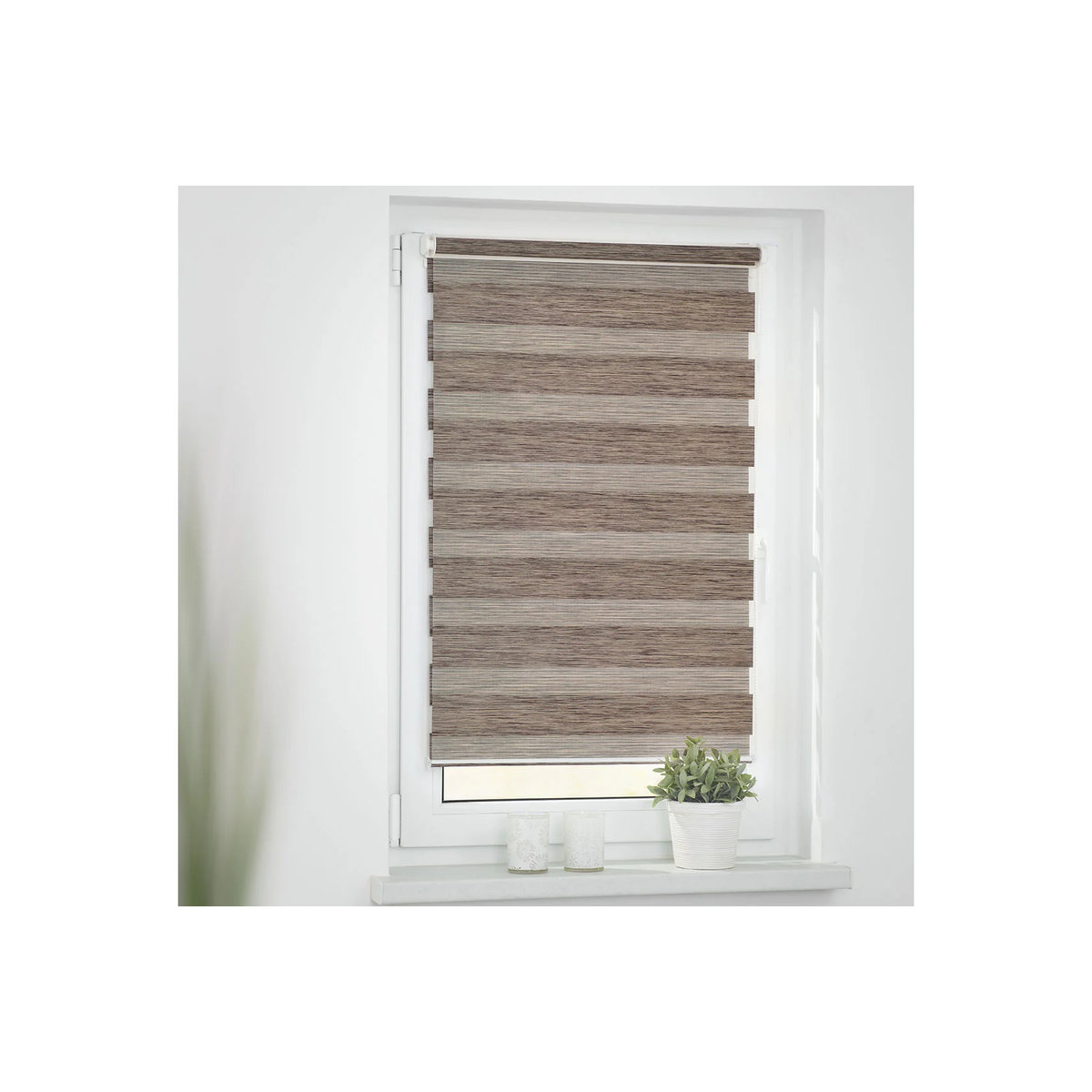 Lichtblick Duo Rollo Klemmfix ohne Bohren meliert Hellbraun B: 70 cm, H: 150 cm - Bild 2
