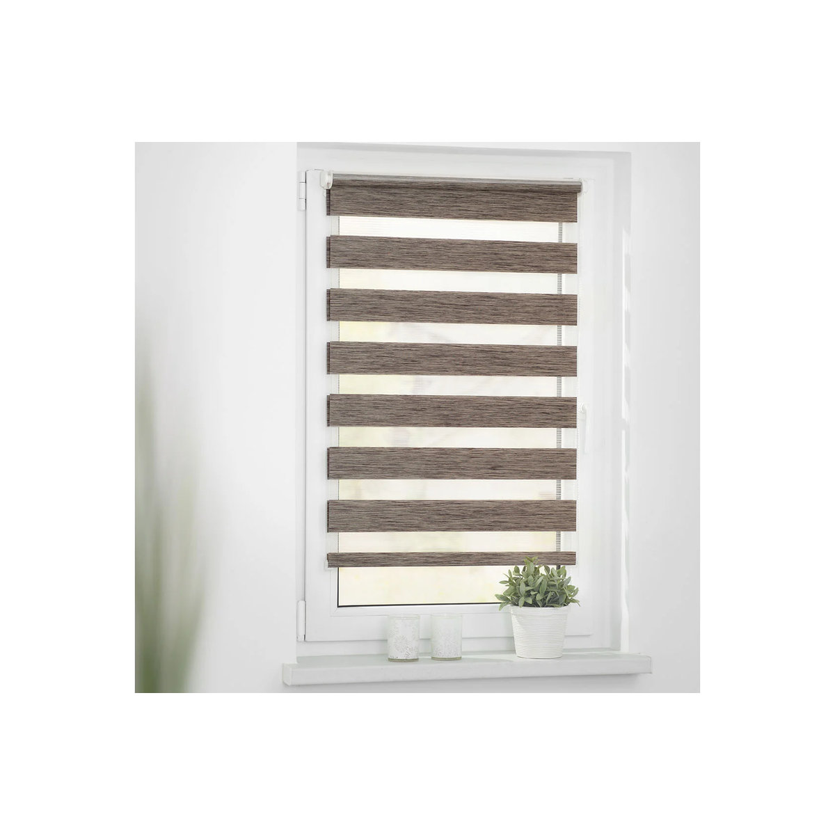 Lichtblick Duo Rollo Klemmfix ohne Bohren meliert Hellbraun B: 70 cm, H: 150 cm - Bild 3