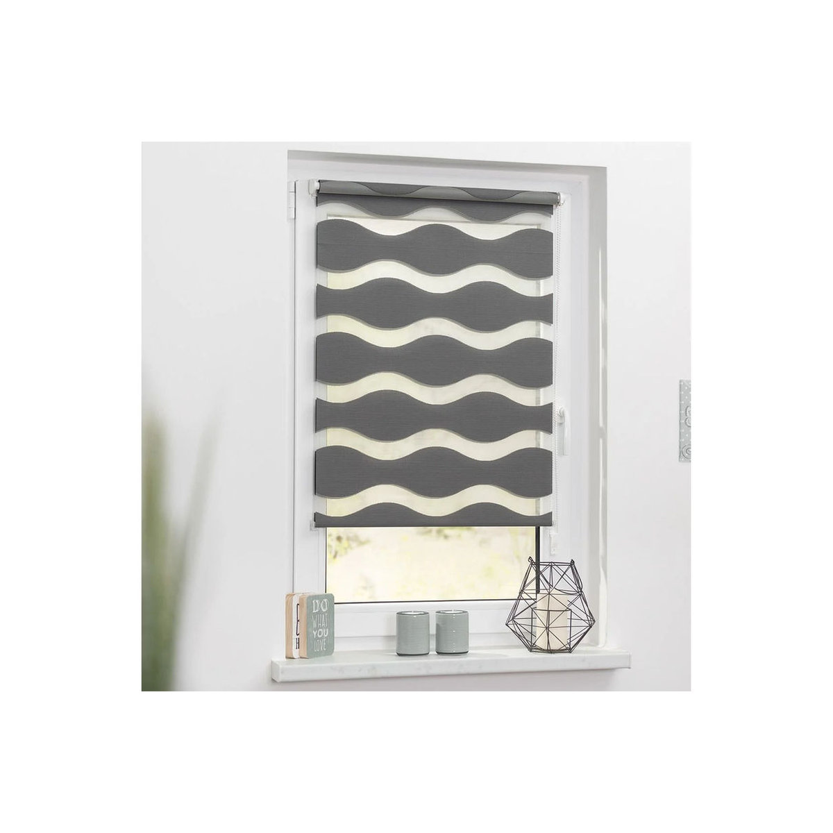Lichtblick Duo Rollo Welle Klemmfix ohne Bohren Anthrazit B: 100 cm x H: 150 cm - Bild 2