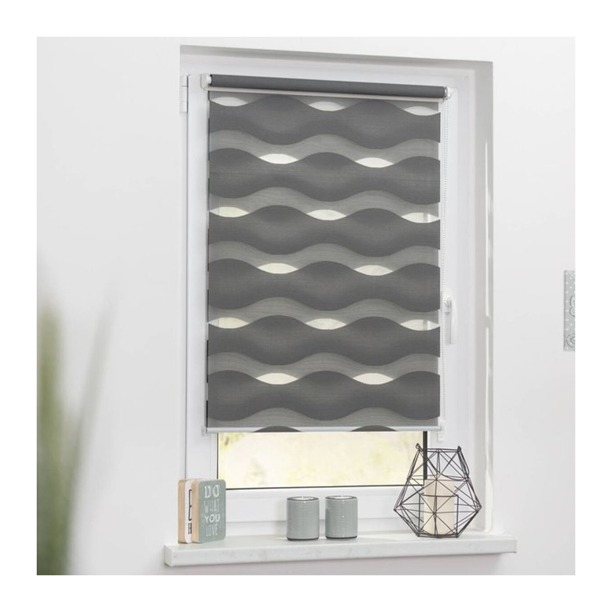 LICHTBLICK Duo Rollo Welle Klemmfix ohne Bohren Anthrazit B: 70 cm, H: 150 cm - Bild 3