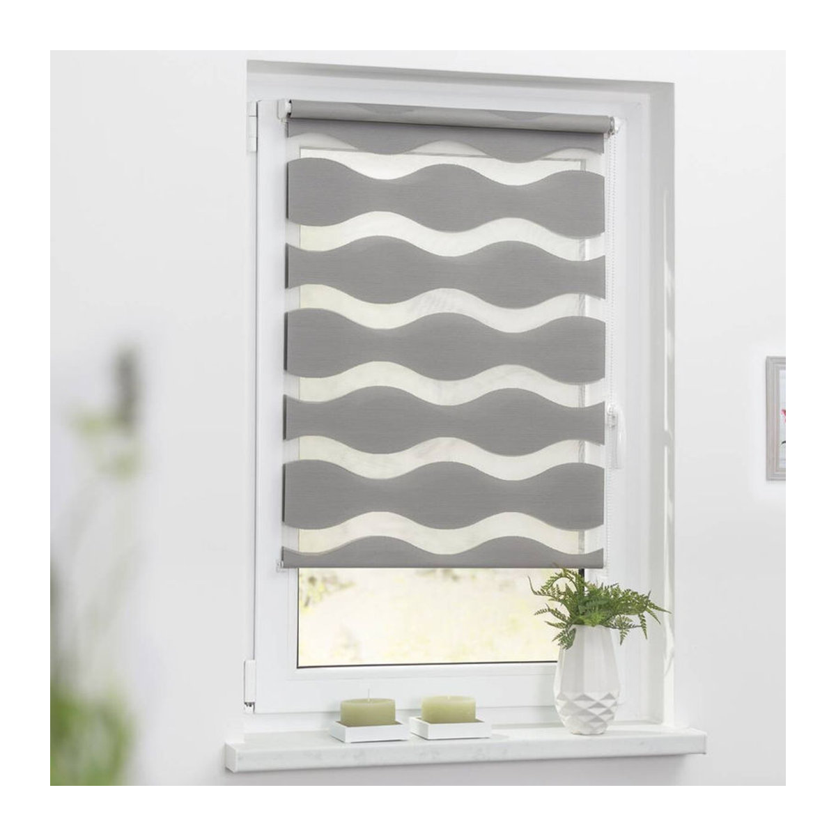 Lichtblick Duo Rollo Welle Klemmfix ohne Bohren Grau B/H: 110 x 150 cm - Bild 7
