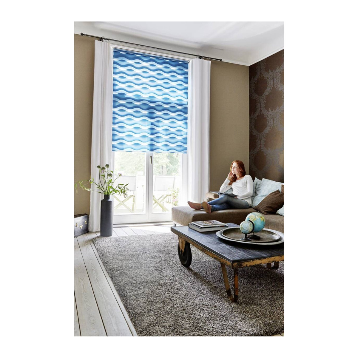 Lichtblick Duo Rollo Welle Klemmfix ohne Bohren Petrol B/H: 110 x 150 cm - Bild 5