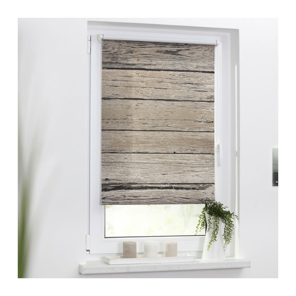 Lichtblick Klemmfix Rollo mit Brettern in Braun, B: 60 cm, H: 150 cm - Bild 2
