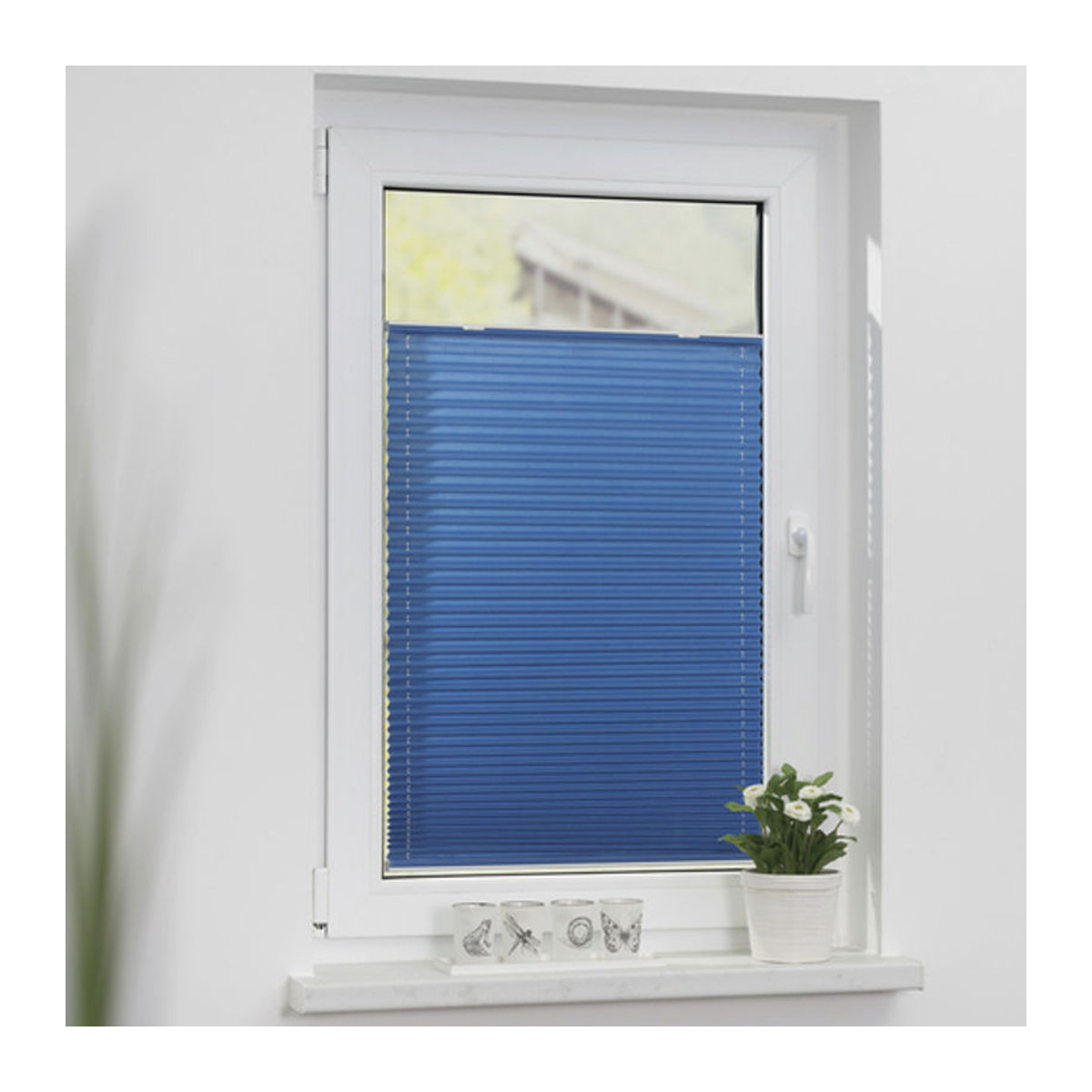 LICHTBLICK Plissee Haftfix ohne Bohren, Blau, B: 55 cm, H: 130 cm - Bild 5