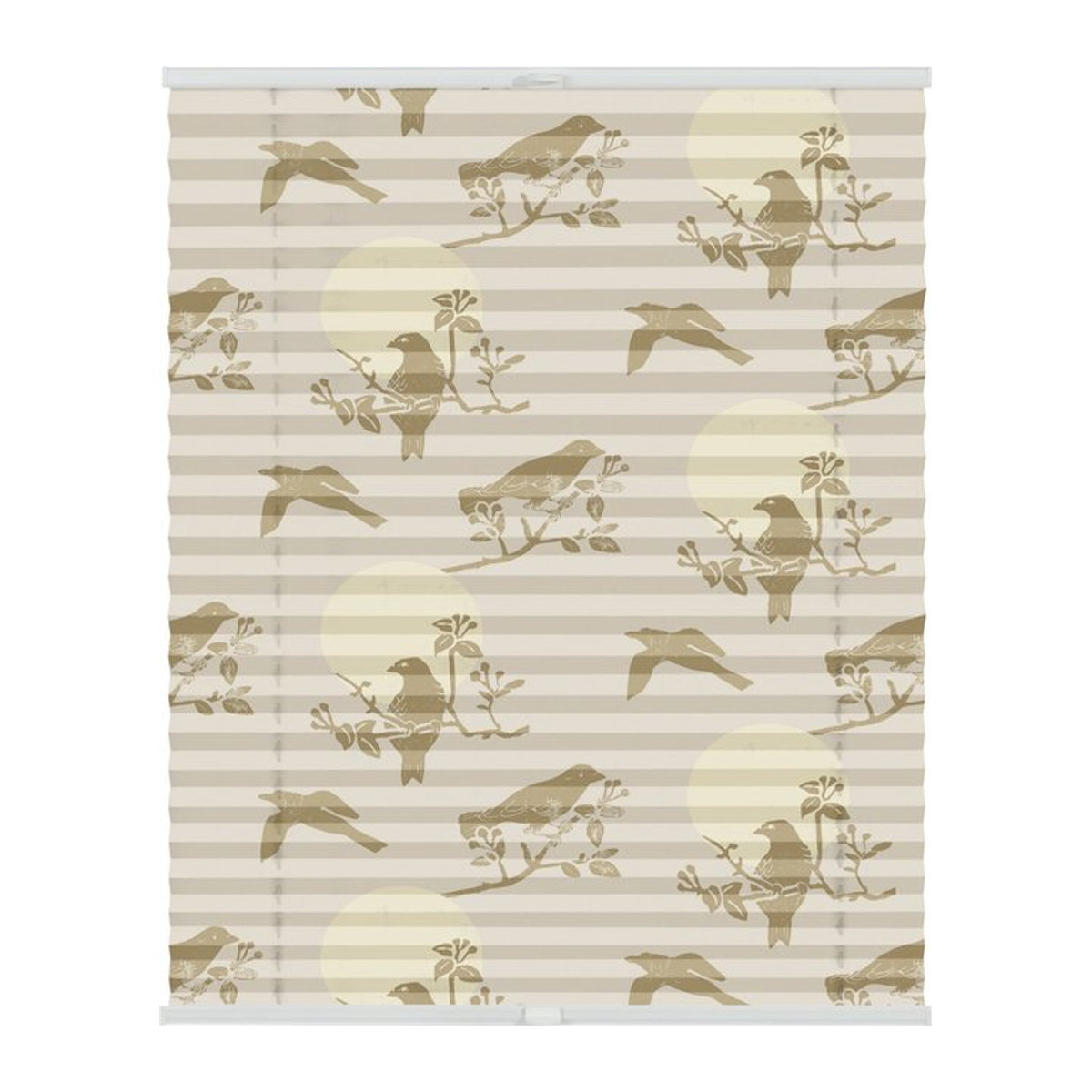 Lichtblick Plissee Klemmfix Moon Birds blickdicht ohne Bohren Beige - Bild 1