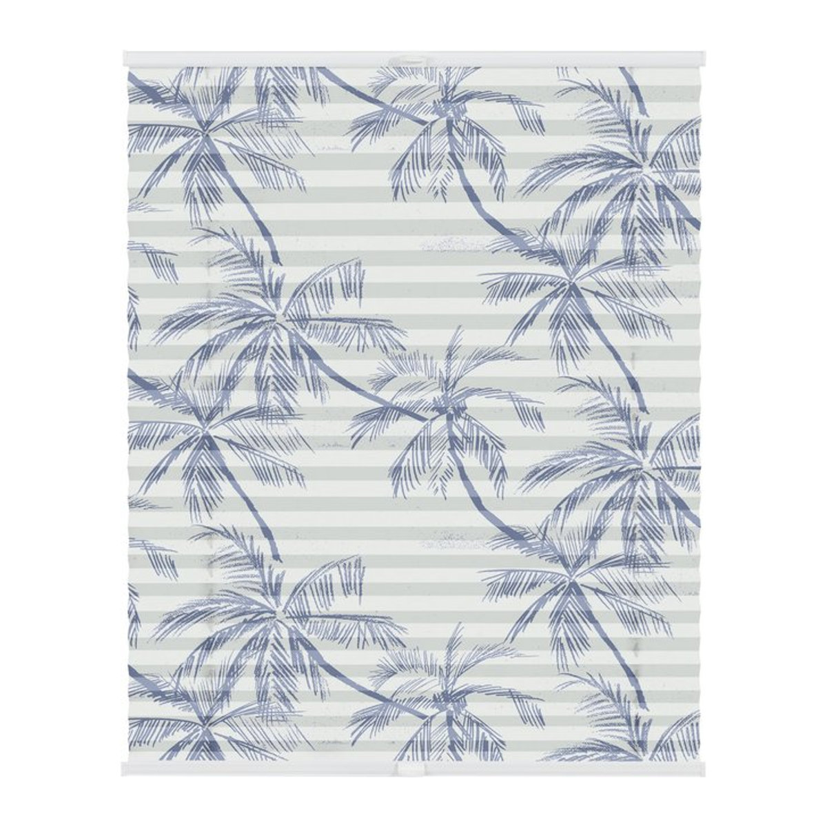 Lichtblick Plissee Klemmfix ohne Bohren blickdicht Blueprint Palms Blau - Bild 1