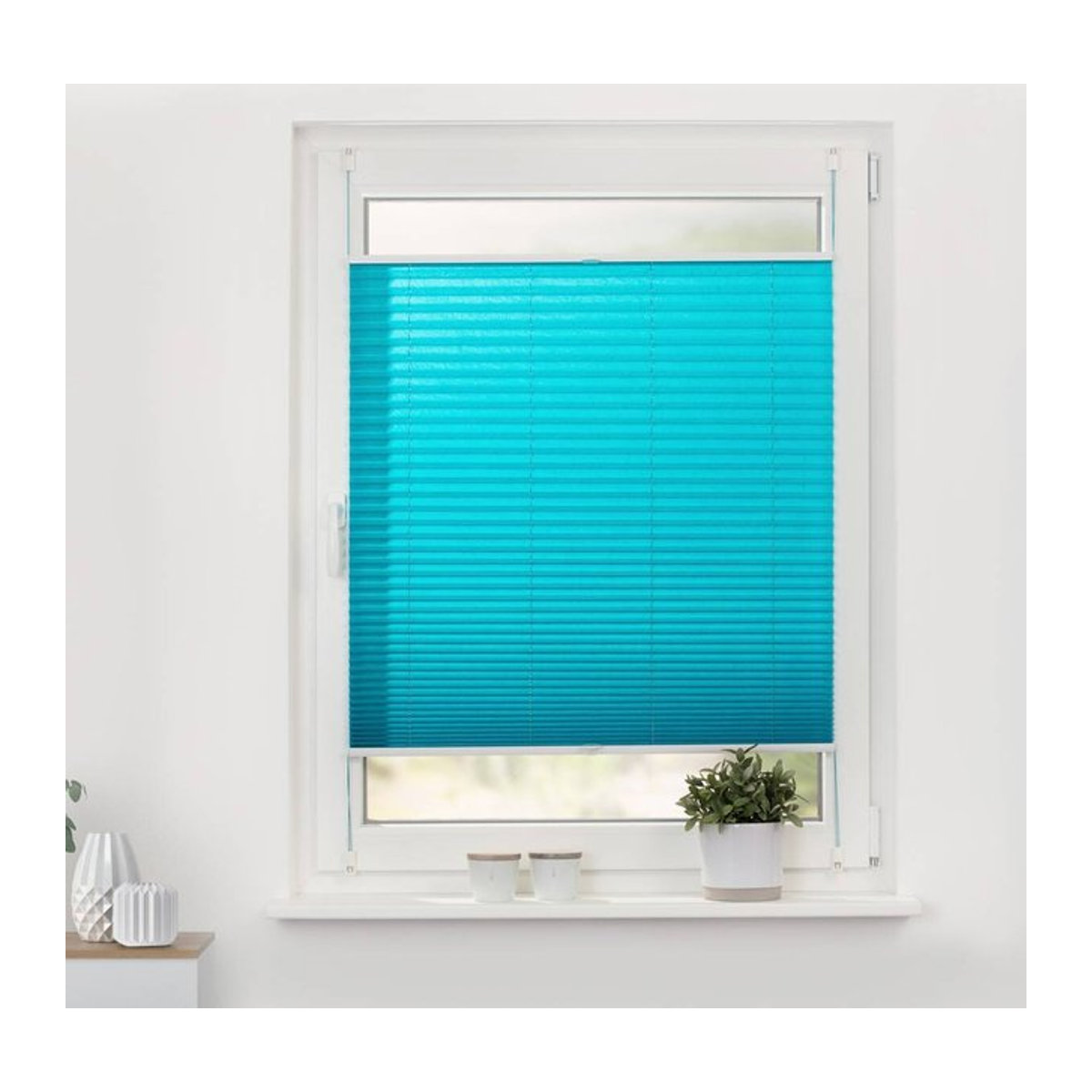 LICHTBLICK Plissee Klemmfix ohne Bohren verspannt Blau B/H: 70 x 210 cm - Bild 4