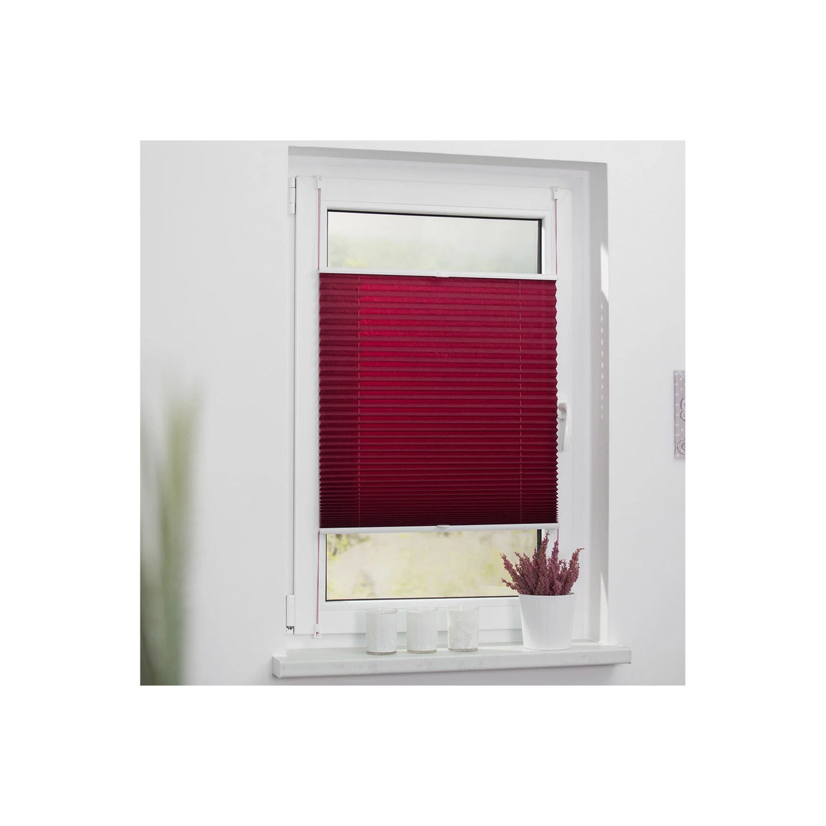 Lichtblick Plissee Klemmfix ohne Bohren verspannt Brombeer B: 85 cm, H: 130 cm - Bild 3