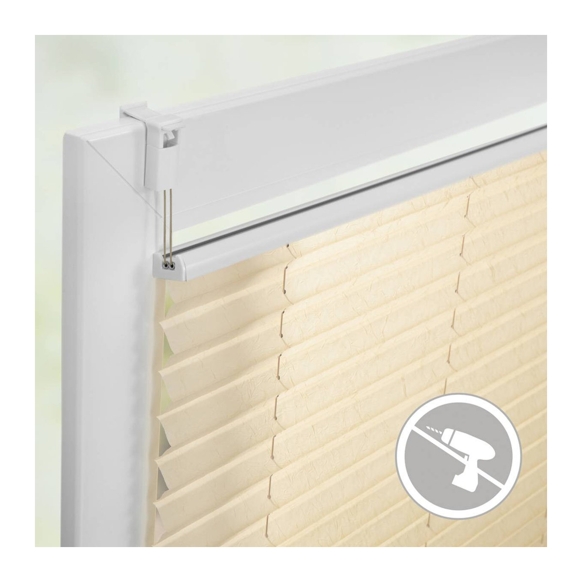 LICHTBLICK Plissee Klemmfix ohne Bohren verspannt Creme B: 45 cm, H: 130 cm - Bild 2