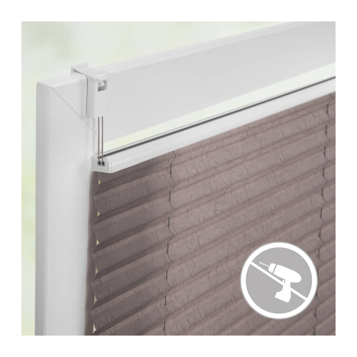 Lichtblick Plissee Klemmfix Spannplissee Taupe B/H: 55 x 130 cm - Bild 9