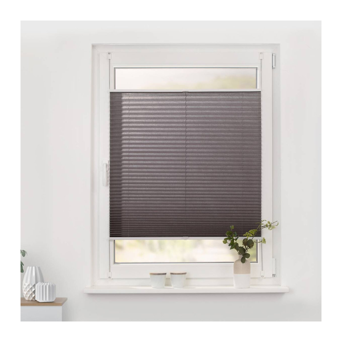 Lichtblick Plissee Klemmfix Taupe B: 70 cm, H: 210 cm - Bild 6
