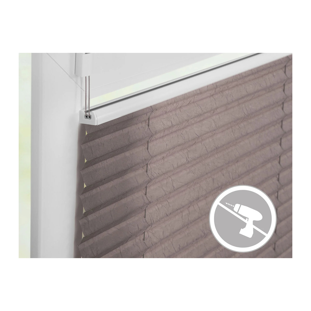 Lichtblick Plissee Klemmfix verspannt in Taupe Grau B/H: 70 x 130 cm - Bild 4