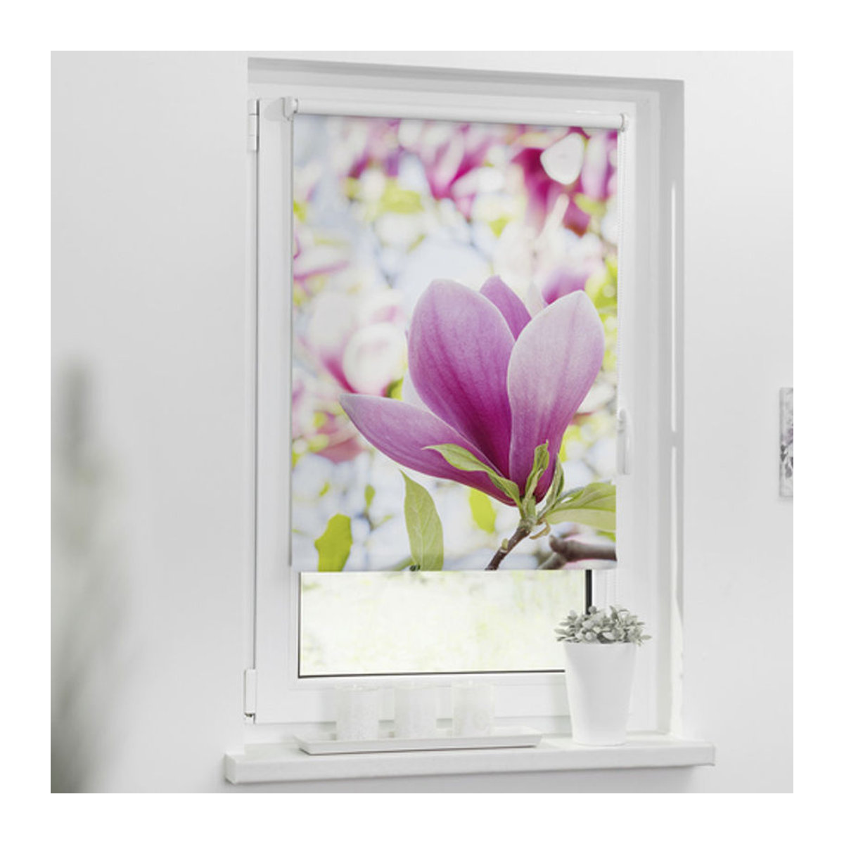 Lichtblick Rollo Klemmfix blickdicht Magnolie Rosa Rot B: 80 cm, H: 150 cm - Bild 2