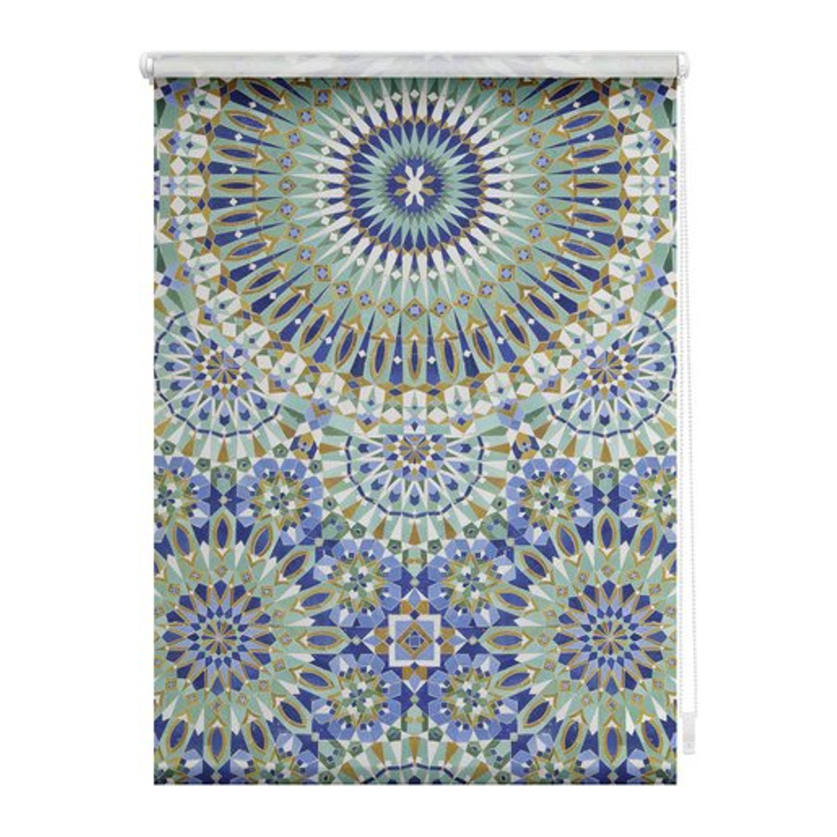 Lichtblick Rollo Klemmfix mit orientalischem Muster in Blau Grün B: 70 cm, H: 150 cm - Bild 1