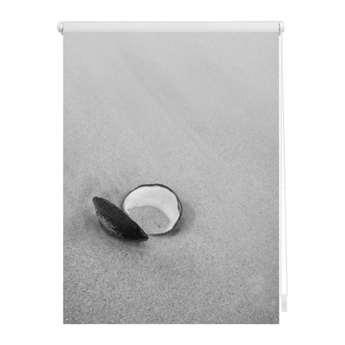 Lichtblick Rollo Klemmfix Muschel blickdicht ohne Bohren B: 120 cm, H: 150 cm Schwarz Weiß Grau - Bild 1