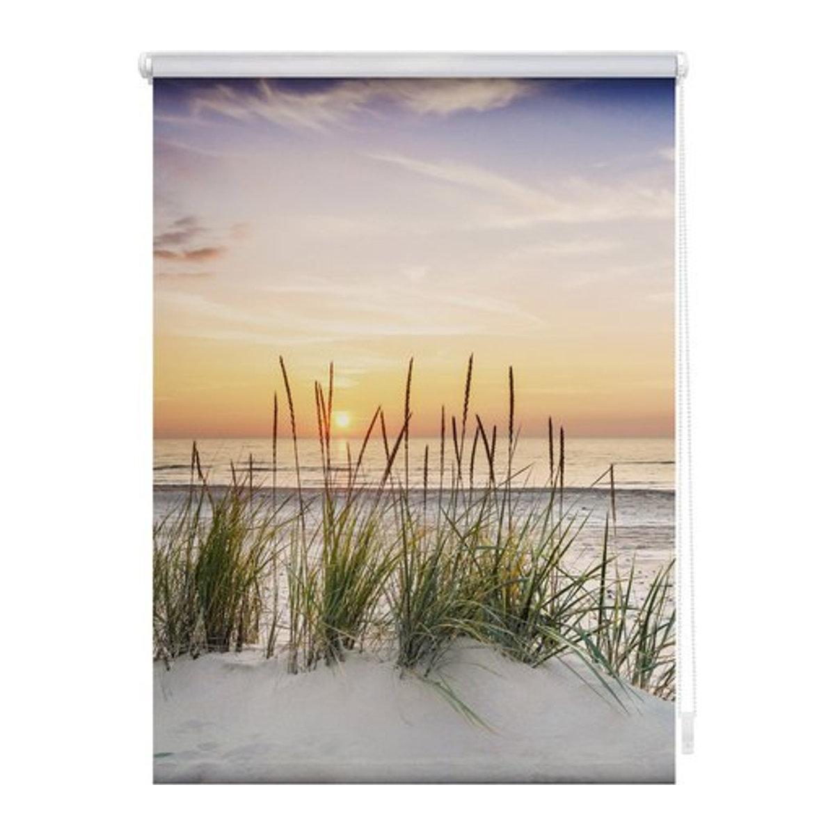 Lichtblick Rollo Klemmfix Nordseestrand rot weiß B: 120 cm, H: 150 cm - Bild 1