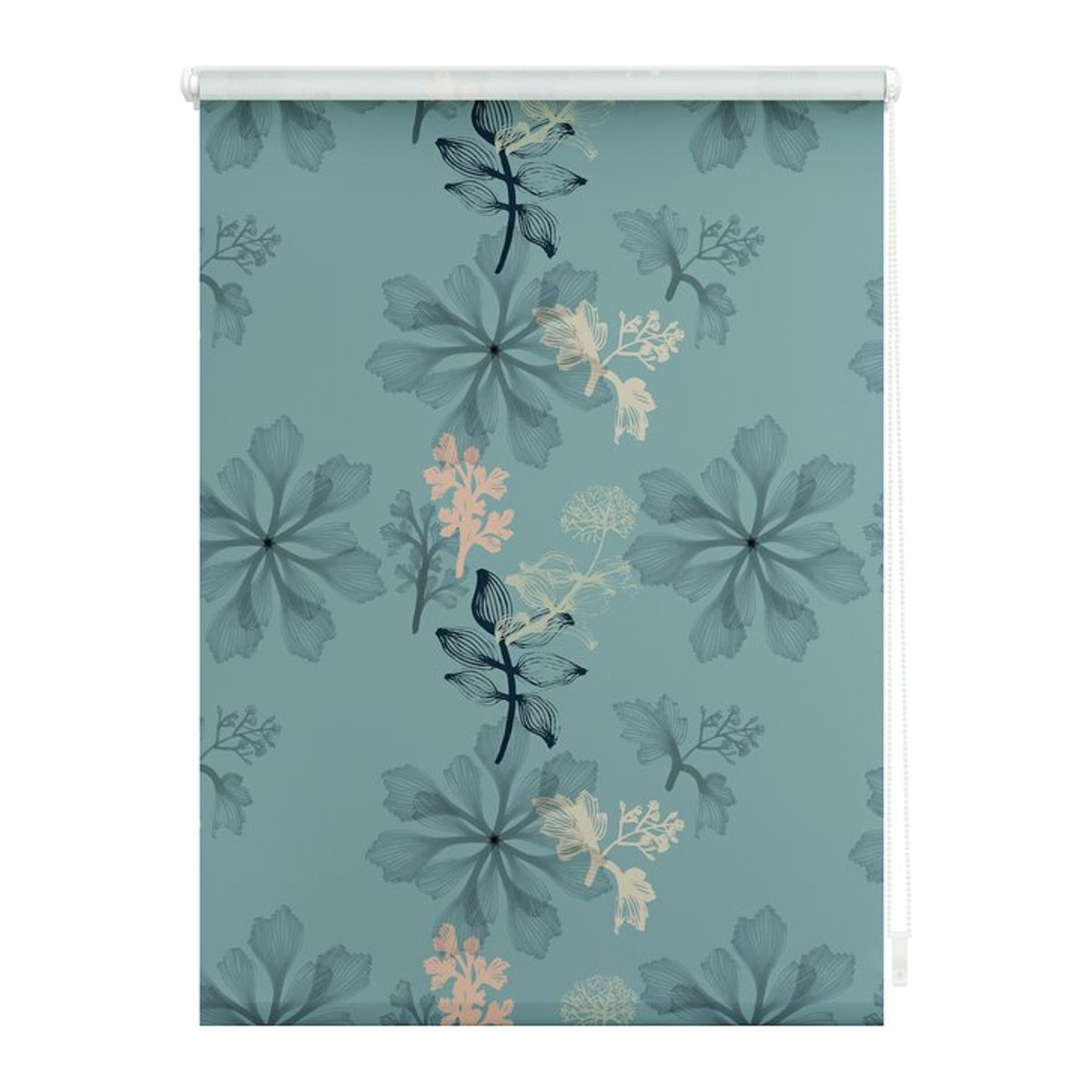 Lichtblick Rollo Klemmfix ohne Bohren blickdicht Aqua Floral Blau - Bild 1