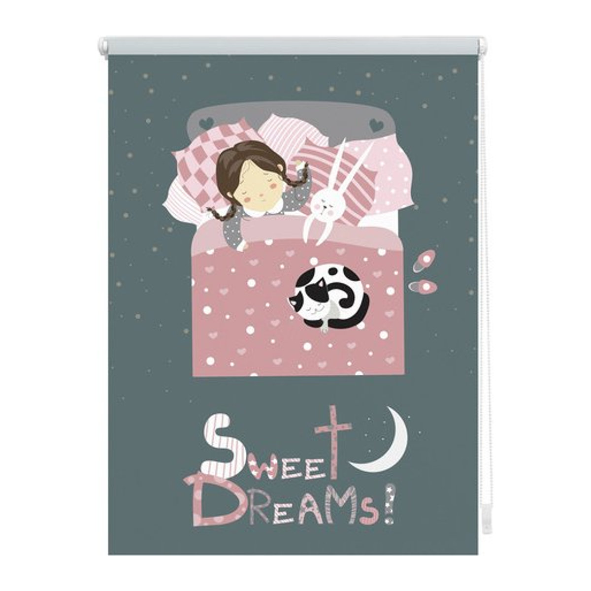 Lichtblick Rollo Klemmfix Sweet Dreams Verdunkelung Grau Rosa B: 100 cm x H: 150 cm - Bild 1