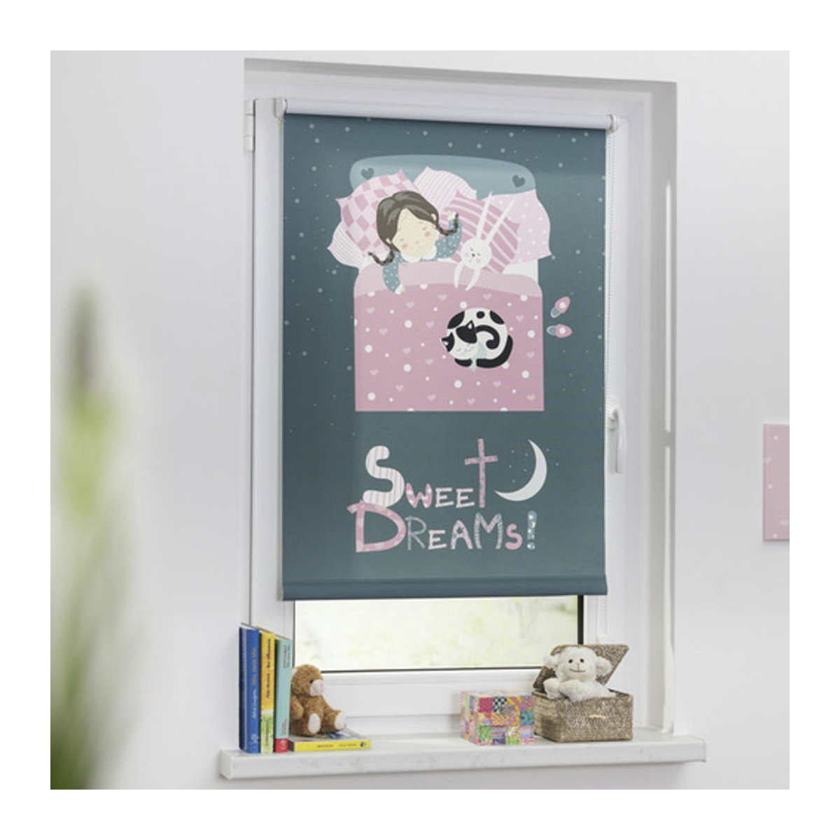 Lichtblick Rollo Klemmfix Sweet Dreams Verdunkelung Grau Rosa B: 100 cm x H: 150 cm - Bild 2