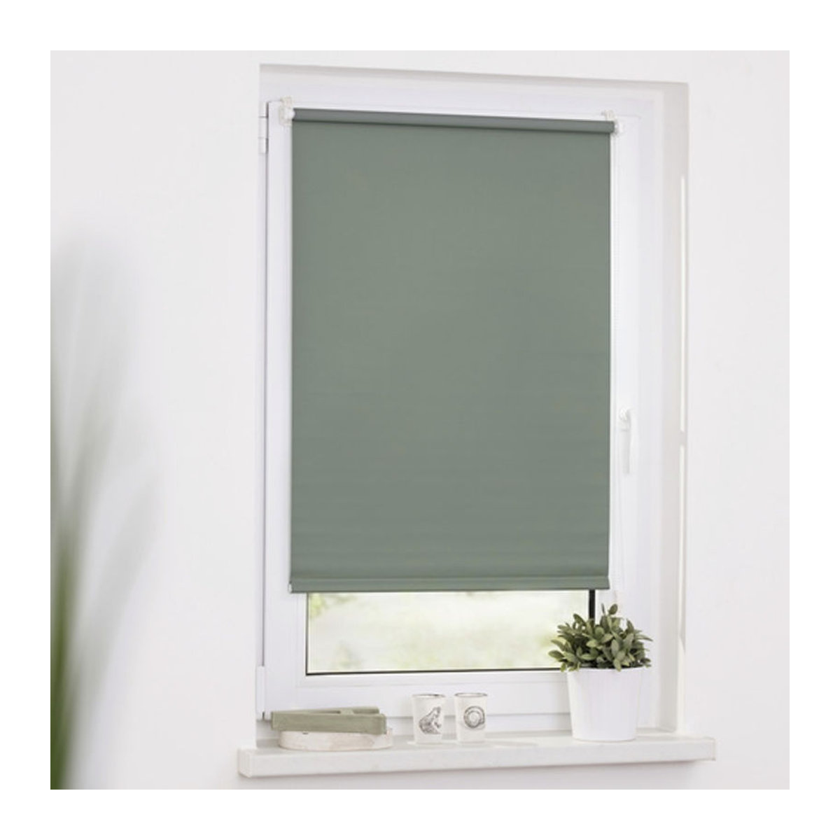 Lichtblick Rollo Klemmfix Verdunkelung ohne Bohren Salbei, B: 90 cm, H: 220 cm - Bild 5