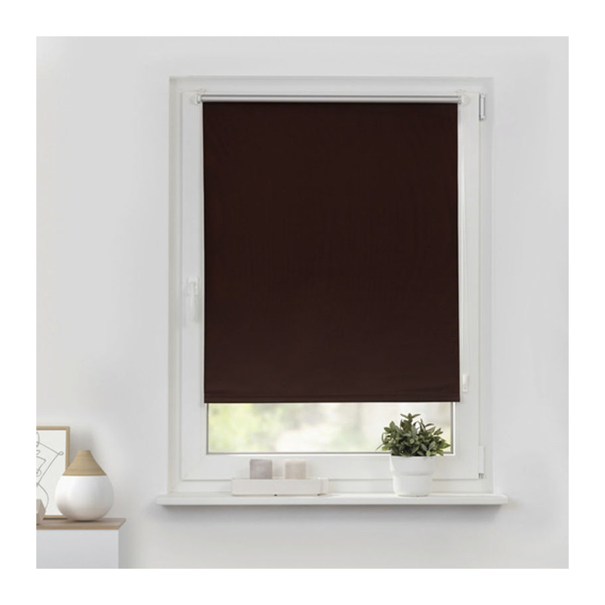 LICHTBLICK Thermo Klebe- und Klemmrollo in Verdunklungsqualität, braun, B: 80 cm, H: 220 cm - Bild 3