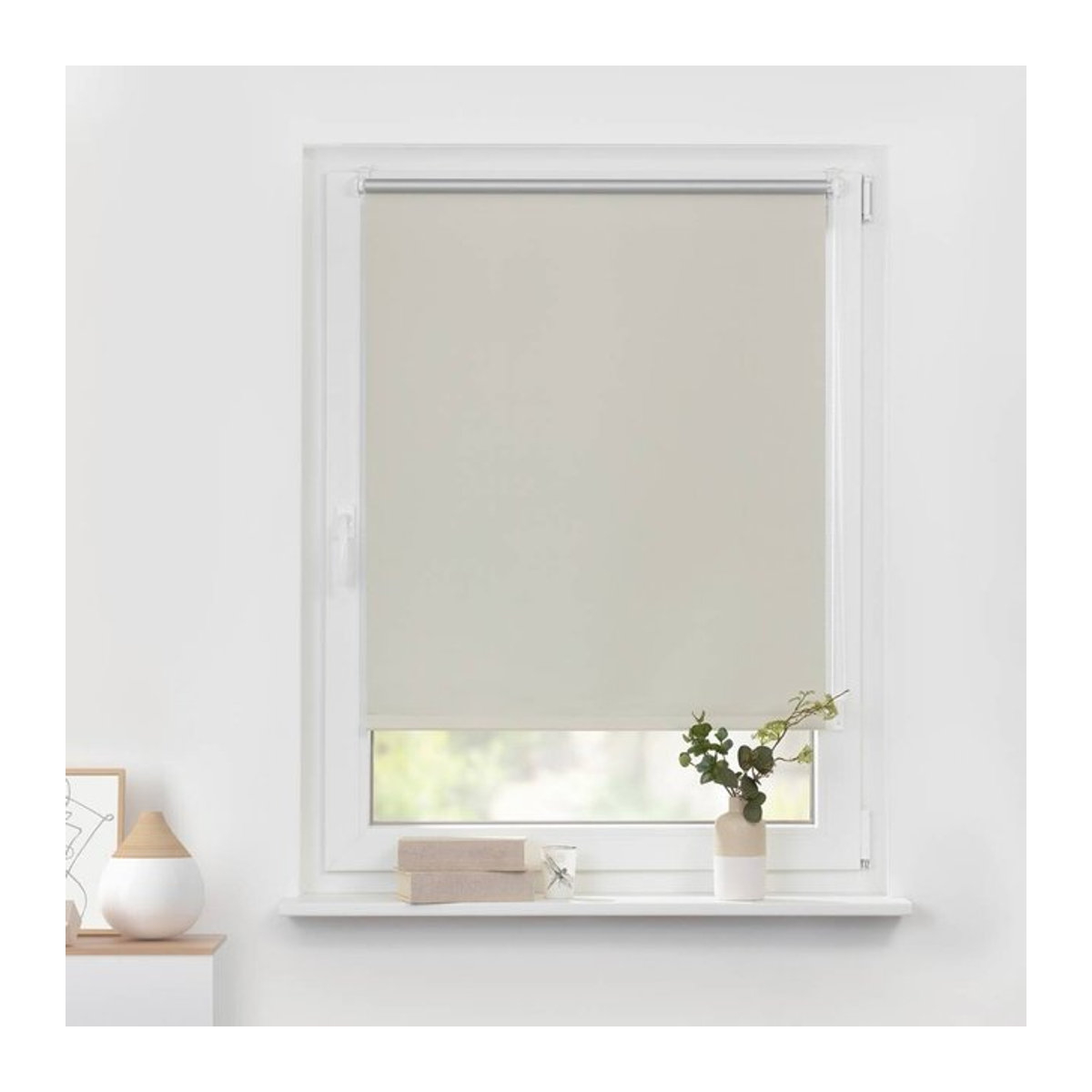 Lichtblick Thermo Klebe- und Klemmrollo Verdunklungsqualität in Creme-Beige B: 50 cm, H: 150 cm - Bild 1