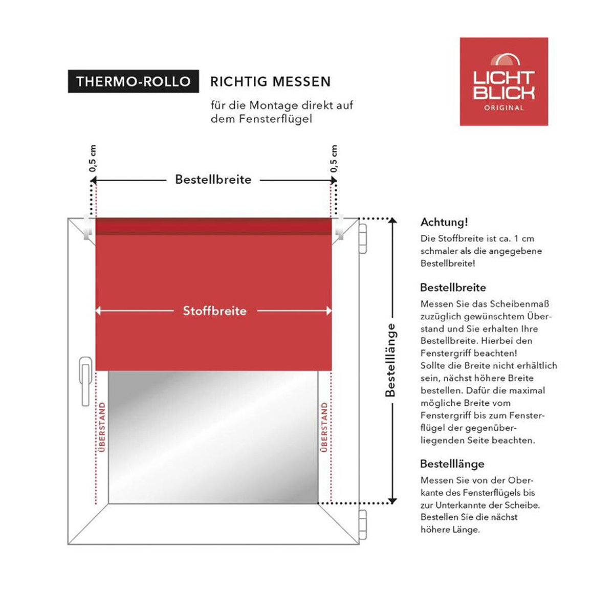 Lichtblick Thermo-Rollo Klemmfix Verdunkelung Creme B: 70 cm, H: 150 cm - Bild 2