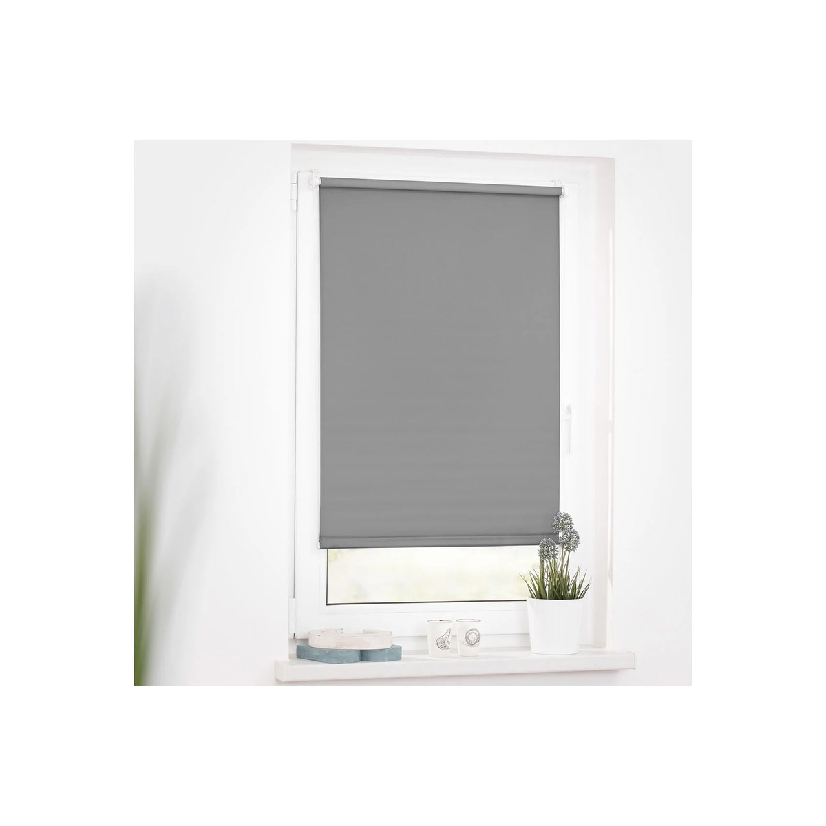 LICHTBLICK Verdunkelungsrollo Klemmfix ohne Bohren, Grau, B: 120 cm, H: 150 cm - Bild 2