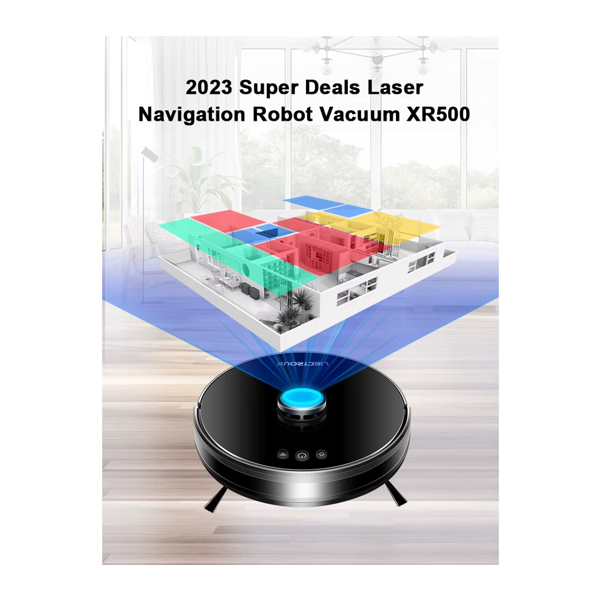 Liectroux X6 Roboter-Staubsauger-Hybrid mit Lidar Navigation, 6500 Pa Saugkraft, Y-förmigem Nasswischen und App-Steuerung in Schwarz - Bild 7