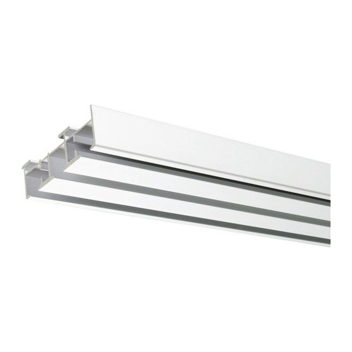 LIEDECO Flächenvorhangschiene aus Aluminium, 3-läufig, weiß, Länge: 165 cm - Bild 1