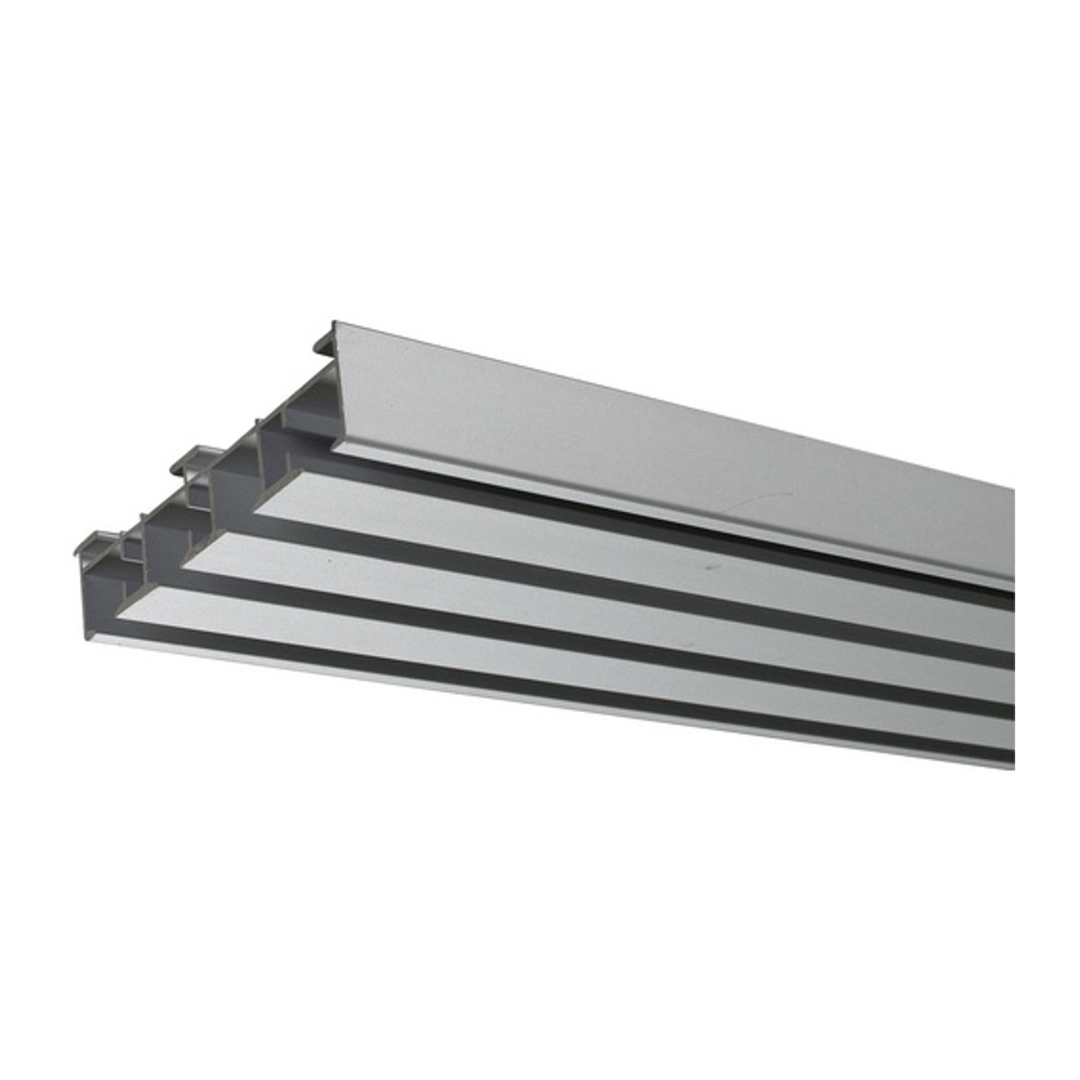 LIEDECO Flächenvorhangschiene aus Aluminium, 4-läufig, silber, Länge: 165 cm - Bild 2
