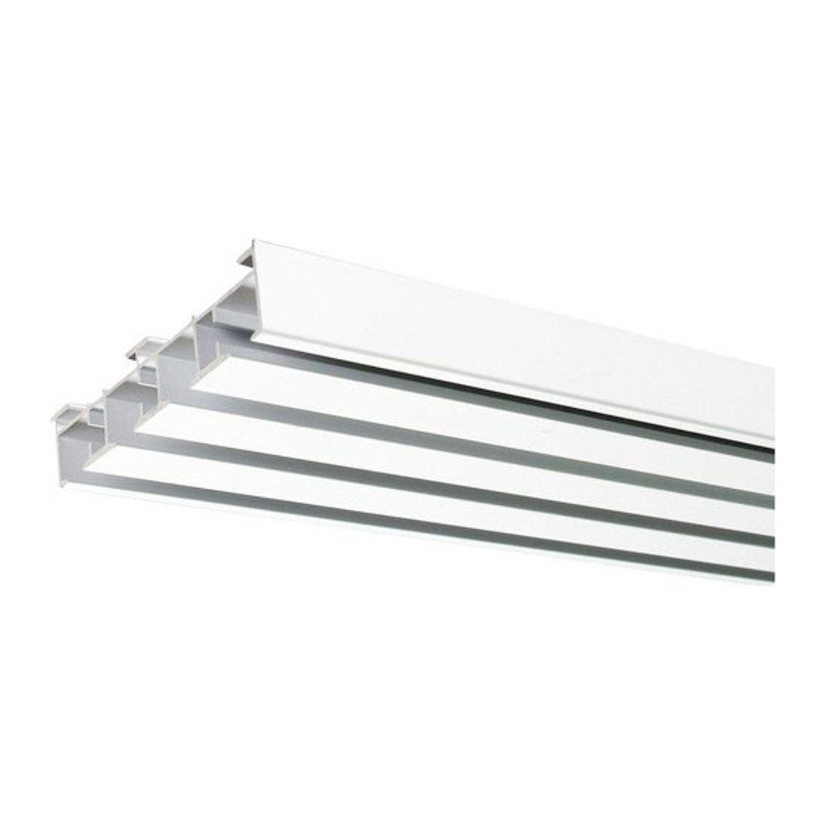 LIEDECO Flächenvorhangschiene aus Aluminium, 4-läufig, weiß, Länge: 165 cm - Bild 1
