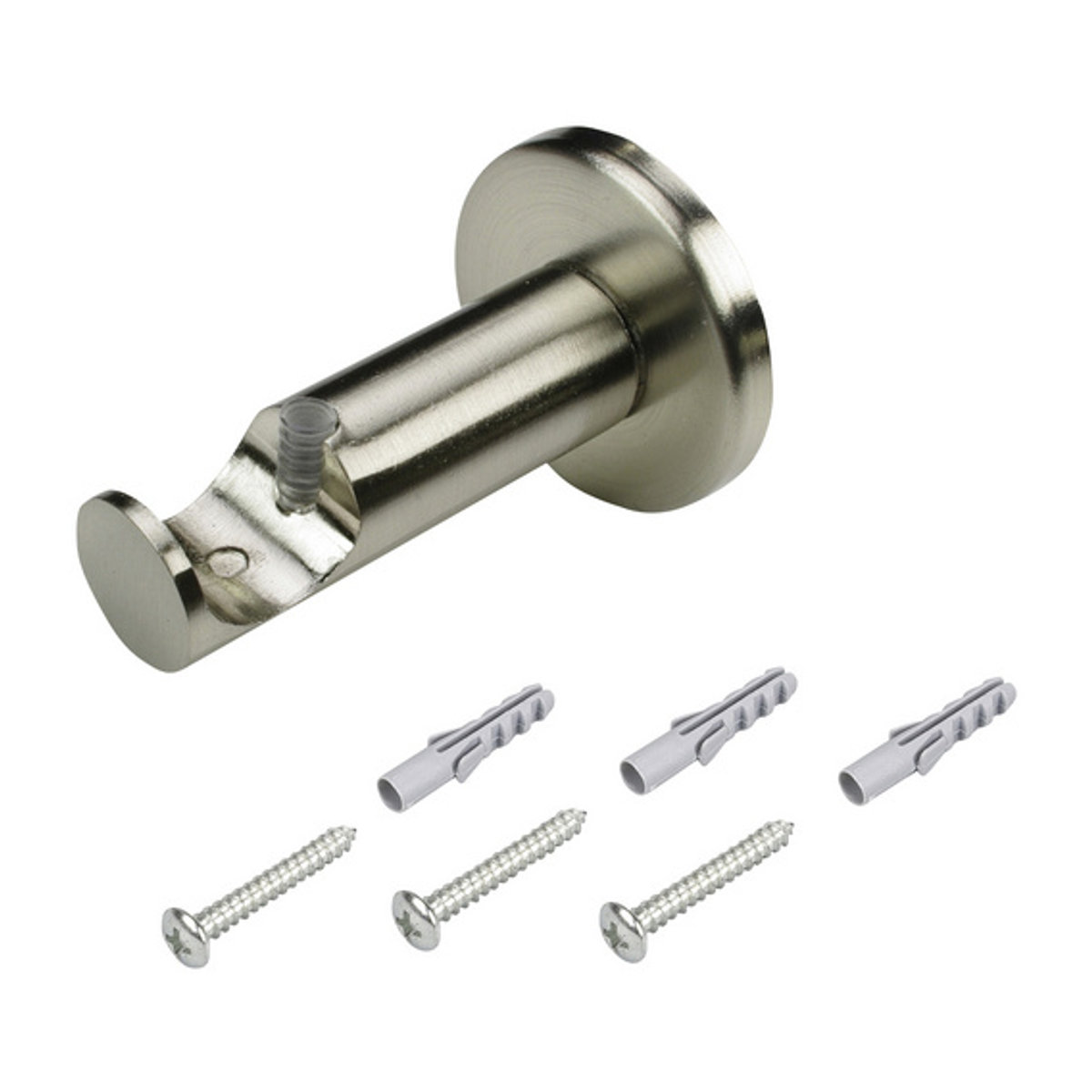 LIEDECO Gardinenstangen-Träger aus Metall in Silber für Ø 20 mm mit Schraubmontage - Bild 2