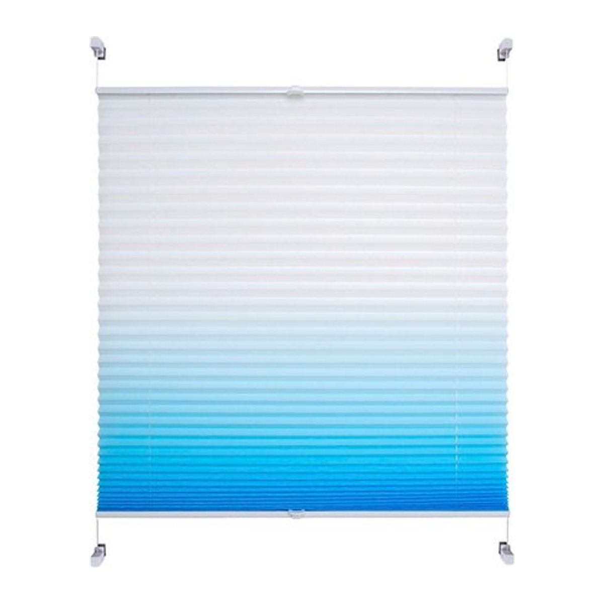 LIEDECO Klemmfix Plissee in Azur Blau mit Farbverlauf und Shading-Effekt - Bild 1
