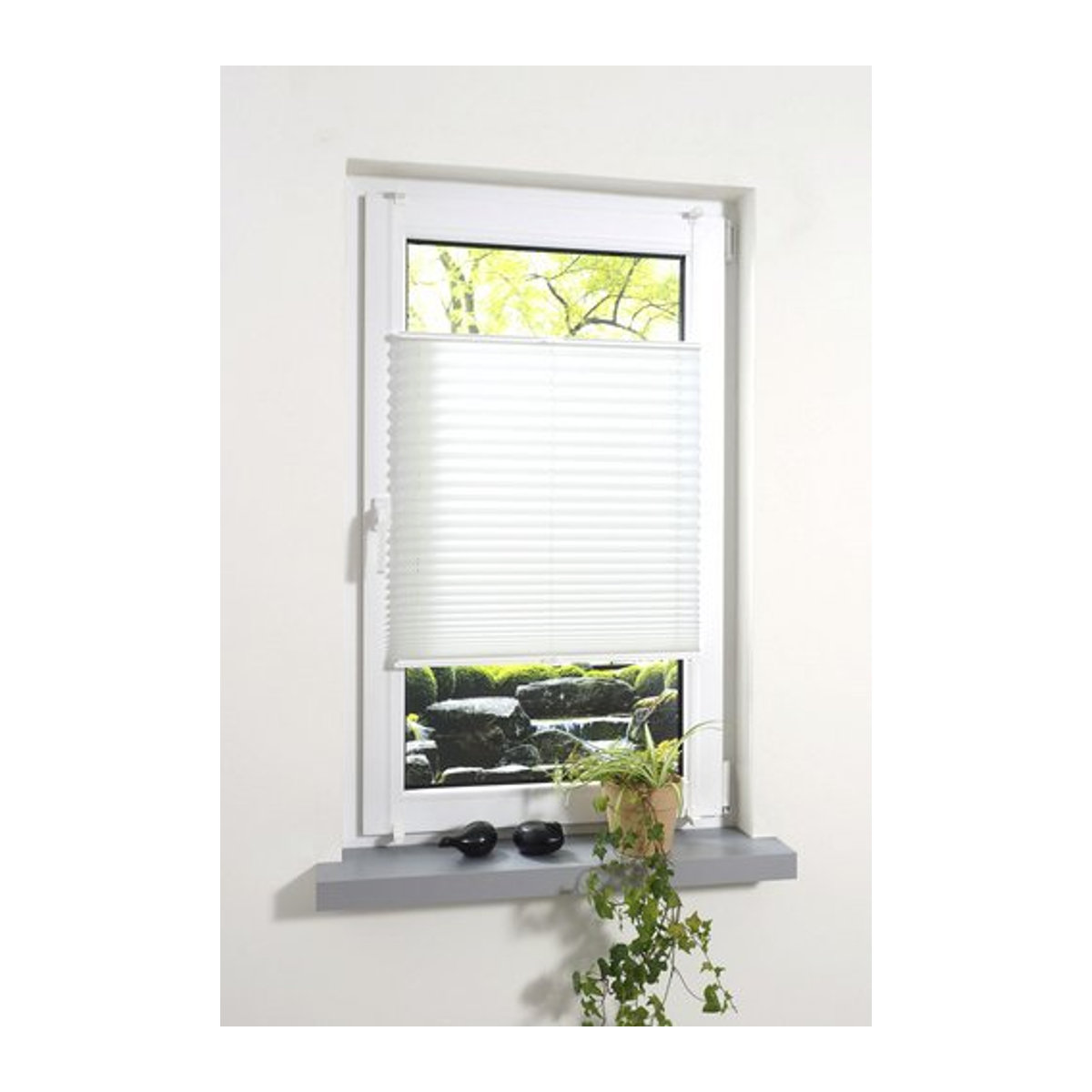 LIEDECO Klemmfix-Plissee in Weiß, B: 100 cm, H: 130 cm - Bild 1