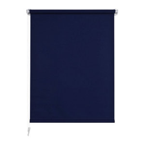 LIEDECO Klemmfix Rollo in Blau aus Polyester zur Verdunkelung ohne Bohren