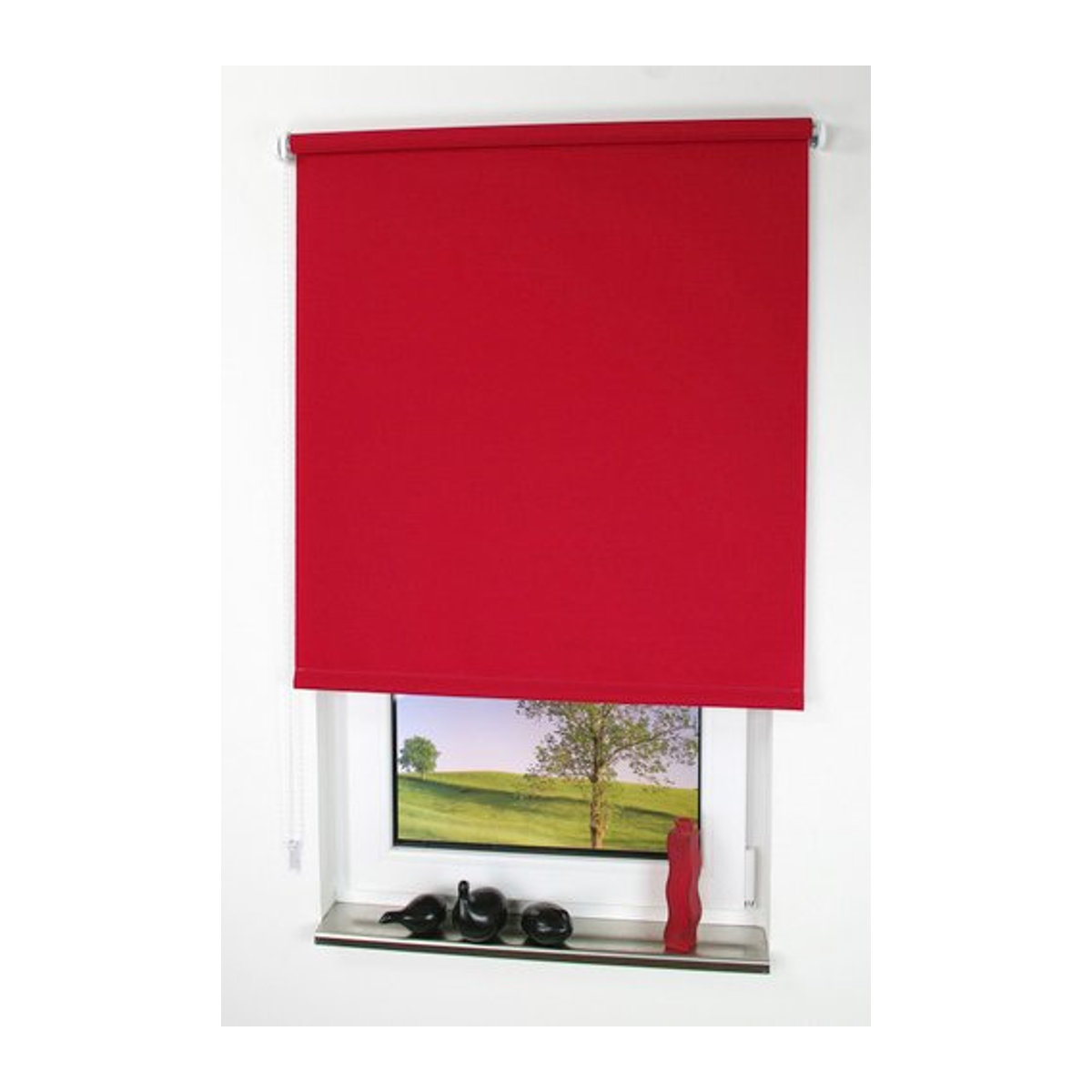 LIEDECO Seitenzug-Rollo aus Stoff in Rot, lichtdurchlässig - Bild 1