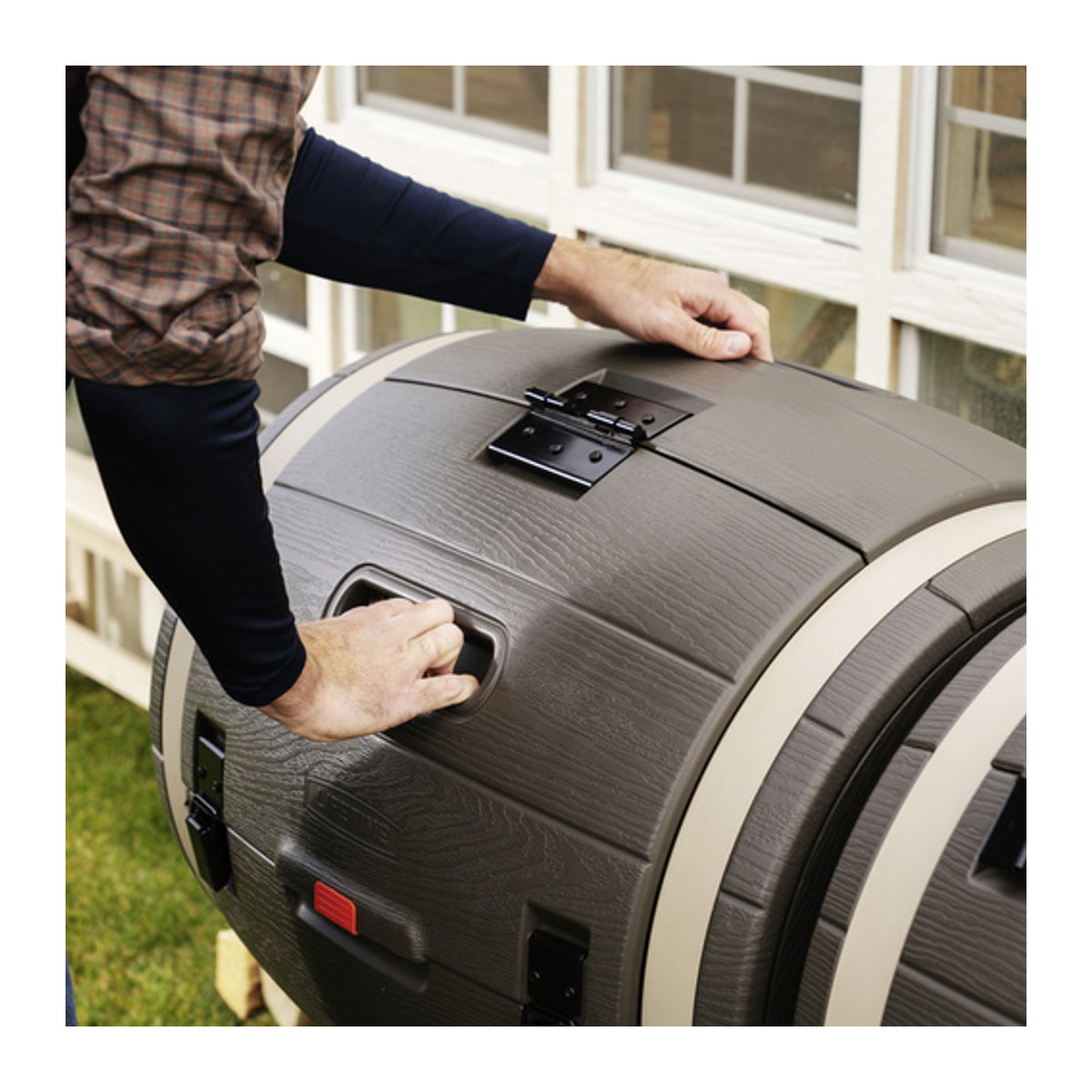 Lifetime Doppelkomposter Trommelkomposter Fass, braun, 380 l, T x B x H: 79 x 160 x 110 cm - Bild 7