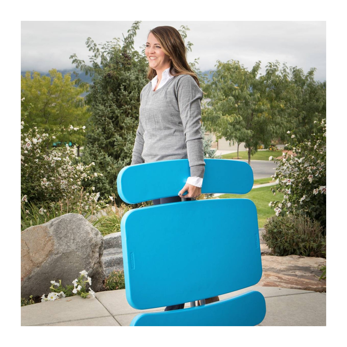Lifetime Picknickgarnitur Kids für Kinder aus Kunststoff in Blau, B: 90 cm, T: 83 cm, H: 53 cm - Bild 4