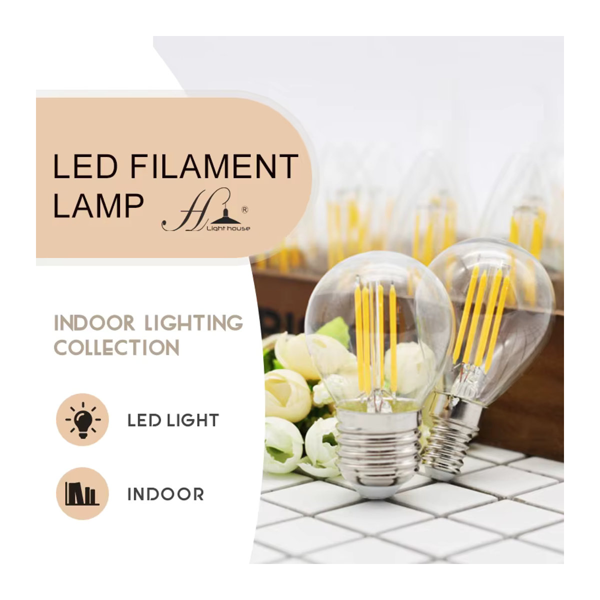 LIGHT HOUSE G45 LED-Glühbirne Retro E14 Warmweiß 2700 K - Bild 4
