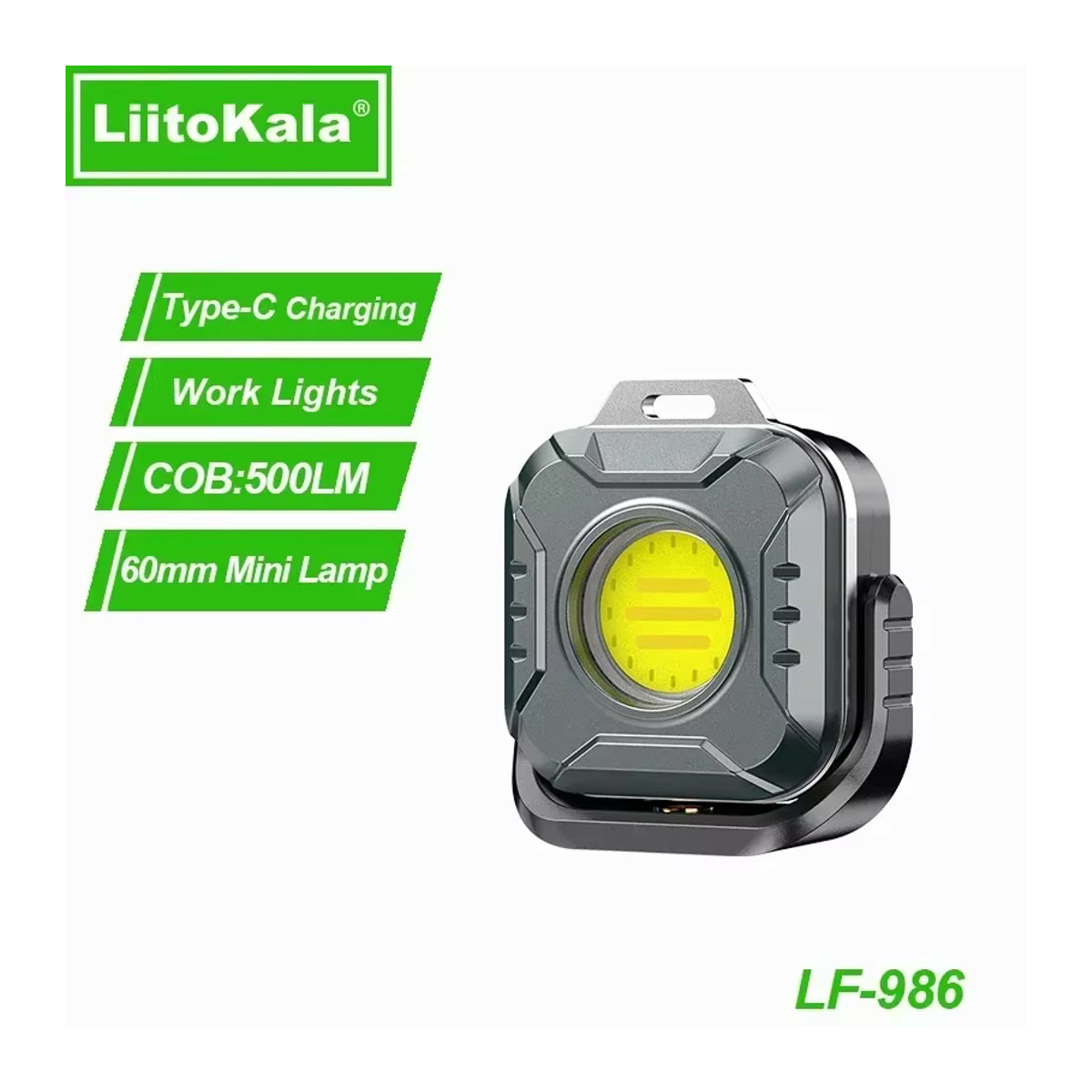 LiitoKala LF-986 Mini-Arbeitsleuchte mit COB-LED, multifunktionale tragbare Lampe für Outdoor-Camping, wiederaufladbar via USB-C - Bild 6
